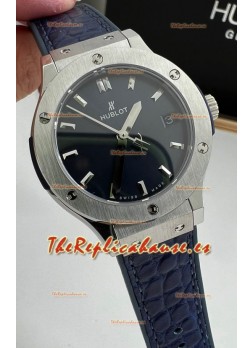Hublot Classic Fusion Acero Inoxidable 33MM Dial Azul Reloj Movimiento Cuarzo Suizo Calidad Espejo 1:1