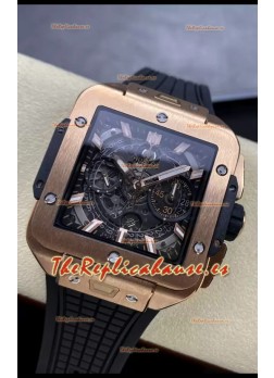 Hublot Square Bang Unico Oro Rosadto Titanio Reloj Cronógrafo Réplica a Espejo 1:1
