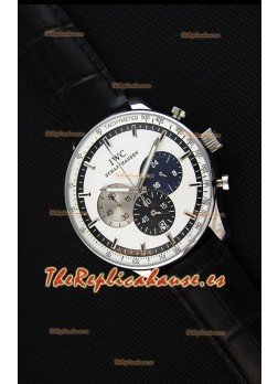 IWC Schaffhausen Reloj Réplica Japonés Movimiento de Cuarzo Dial en Blanco