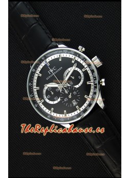 IWC Schaffhausen Reloj Réplica Japonés Movimiento de Cuarzo Dial en Negro