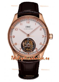 IWC Portugieser IW545801 Hand-Wound Genuino Tourbillon Oro Rosado Reloj Réplica Suiza 