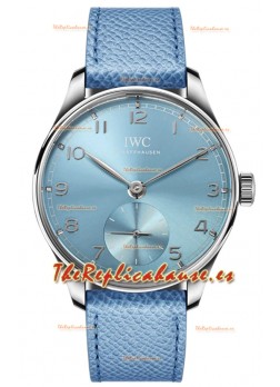 IWC Portugieser Automatic 40 IW358402 Dial Azul en Oro Blanco Reloj Réplica Espejo 1:1 