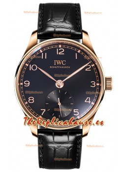 IWC Portugieser Automático 40 IW358310 Dial Negro Oro Rosado Reloj Réplica Espejo 1:1 