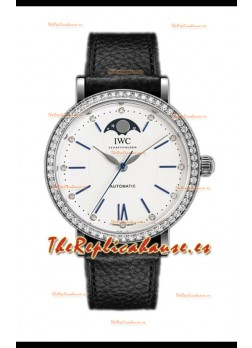 IWC Portofino IW659601 Automático Fase Lunar Reloj Caja Acero en Dial Blanco 37MM