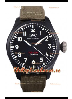 IWC Big Pilot's IW326906 Edición Top Gun 43MM Correa Khaki Nylon Cerámica Réplica Suiza 
