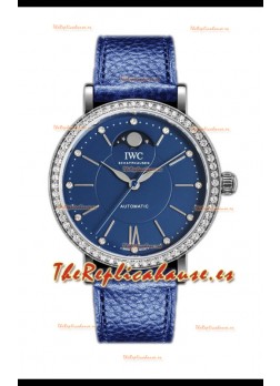 IWC Portofino IW659601 Automático Fase Lunar Reloj Caja Acero en Dial Azul 37MM