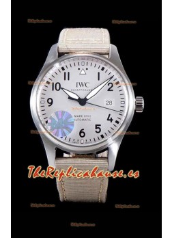 IWC Pilot's MARK XVIII Aviator 1:1 Reloj Suizo en Caja de Acero 904L - Correa de Nylon color Beige