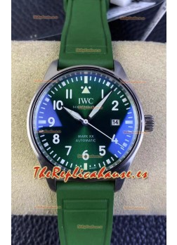 IWC Pilot MARK Series IW328205 Reloj Réplica Suizo Espejo 1:1 Dial Verde con Correa de Goma
