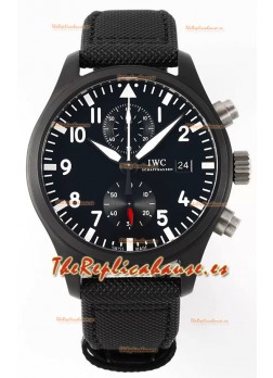 IWC Pilot's Cronógrafo Top Gun Cerámica IW389001 Réplica Espejo 1:1 en Dial Negro