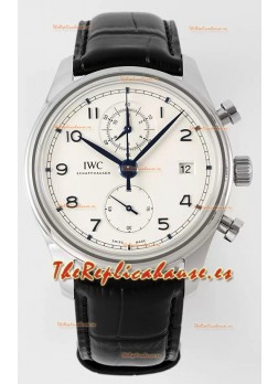 IWC Portugieser Cronógrafo Clásico IW390302 Dial Blanco Reloj Réplica Suizo