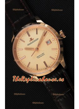 Jaeger LeCoultre Geophysic True Second Reloj Réplica Suizo en Oro Rosado Dial en Oro