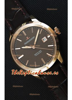 Jaeger LeCoultre Geophysic True Second Reloj Réplica Suizo en Oro Rosado Dial en color Marron