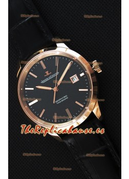 Jaeger LeCoultre Geophysic True Second Reloj Réplica Suizo en Oro Rosado Dial en color Negro