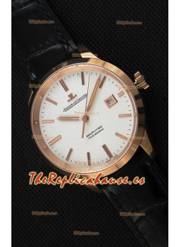Jaeger LeCoultre Geophysic True Second Reloj Réplica Suizo en Oro Rosado Dial en color Blanco