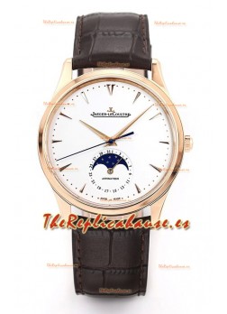 Jaeger LeCoultre Master Reloj Ultra Fino Luna Oro Rosado Réplica a Espejo 1:1