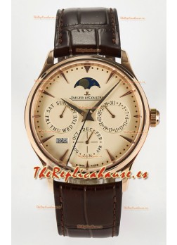 Jaeger LeCoultre Super Clone Master Ultra-Thin Calendario Perpetuo Reloj Dial Crema
