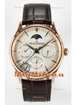 Jaeger LeCoultre Super Clone Master Ultra-Thin Calendario Perpetuo Reloj Dial Blanco
