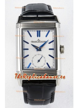 Jaeger-LeCoultre Reverso Super Clone DuoFace Azul/Blanco Reloj Réplica Acero
