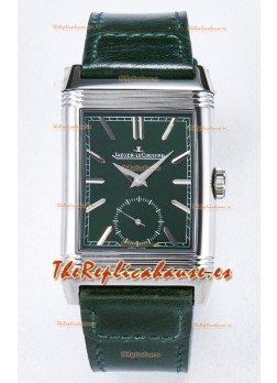 Jaeger-LeCoultre Reverso Super Clone DuoFace Verde/Blanco Reloj Réplica Acero