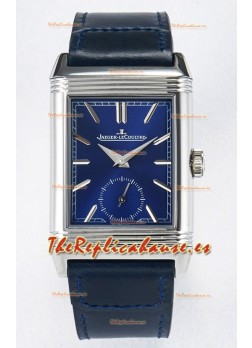 Jaeger-LeCoultre Reverso Super Clone DuoFace Azul/Blanco Reloj Réplica Acero