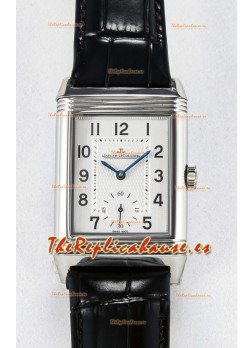 Jaeger-LeCoultre Reverso Super Clone DuoFace Negro/Blanco Reloj Réplica Acero 