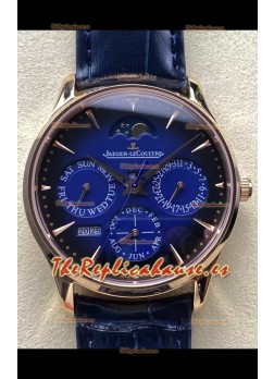 Jaeger LeCoultre Super Clone Master Ultra-Thin Calendario Perpetuo Reloj Dial Azul