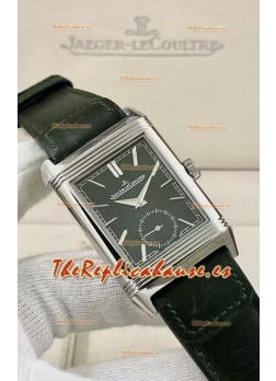 Jaeger-LeCoultre Reverso DuoFace Caja Acero Dial Verde Reloj en Movimiento Suizo Automático