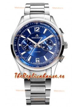 Jaeger LeCoultre Polaris Chronograph Caja Acero Inoxidable Dial Azul Reloj Réplica Suiza 