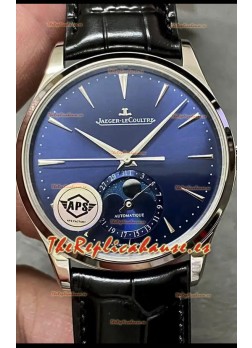 Jaeger LeCoultre Master Ultra Thin Moon Dial Azul Acero 904L Reloj Réplica a Espejo 1:1