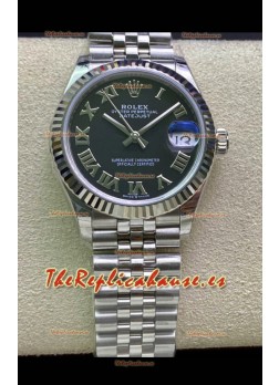 Rolex Datejust 31MM Movimiento ETA-2671 Reloj Réplica Suizo en Acero 904L Dial Negro en Romanos