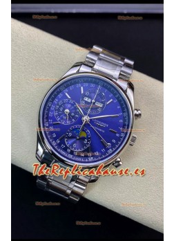 Longines Master Collection REF L2.673.4.92.6 Reloj Réplica Suizo en Dial Azul Correa Acero