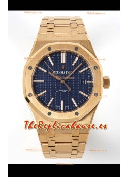 Audemars Piguet Royal Oak 15400 41MM Dial Azul Acero 904L Oro Rosado Movimiento CALIBRE 3120 Réplica a Espejo 1:1