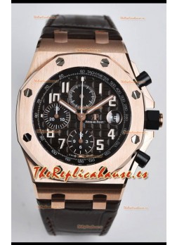Audemars Piguet Royal Oak Offshore Dial Negro Reloj Réplica Cronógrafo a Espejo 1:1 - Acero 904L