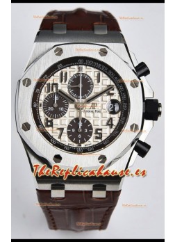 Audemars Piguet Royal Oak Offshore Dial Blanco Reloj Réplica Cronógrafo a Espejo 1:1 - Acero 904L