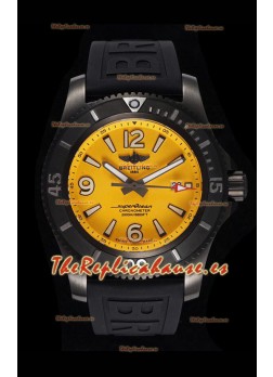 Breitling Superocean Automatic 46 Acero Negro - Dial Amarillo Caja con revestimiento DLC
