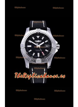 Breitling Avenger 43 Automatic Dial Negro Correa de Piel Reloj Réplica Suizo a Espejo 1:1