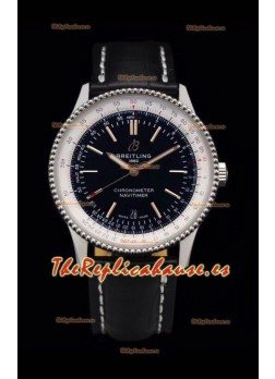 Breitling Navitimer 1 Automatic Reloj Réplica Suizo Dial en Negro - Correa de Piel