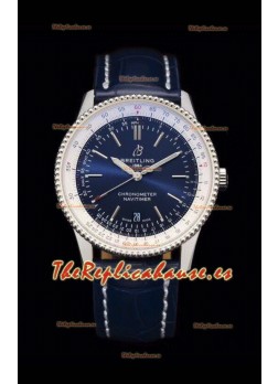 Breitling Navitimer 1 Automatic Reloj Réplica Suizo Dial en Azul - Correa de Piel