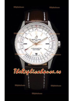 Breitling Navitimer 1 Automatic Reloj Réplica Suizo Dial en Blanco - Correa de Piel