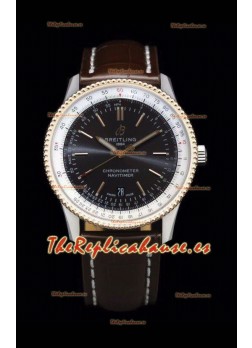 Breitling Navitimer 1 Automatic Reloj Réplica Suizo Dial en Marrón Bisel Oro Rosado