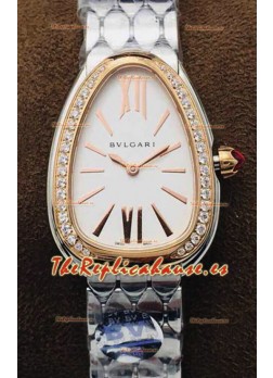Bvlgari Edición Serpenti Seduttori Reloj en Acero Inoxidable - Bisel Oro Rosado Réplica a Espejo 1:1