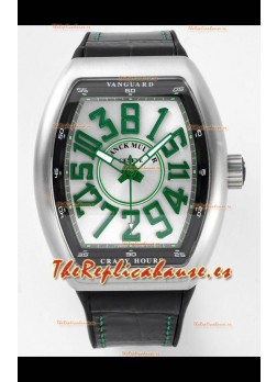 Franck Muller Vanguard Crazy Hours Caja Acero Inoxidable - Dial Blanco Reloj Réplica Suizo
