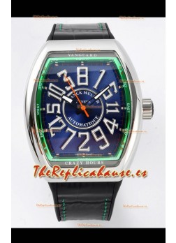 Franck Muller Vanguard Crazy Hours - Dial Azul Acero Reloj Réplica Suizo