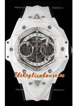 Hublot Big Bang UNICO Sang Bleu II Cerámic Blanca Calidad a Espejo 1:1 Reloj Réplica Suizo