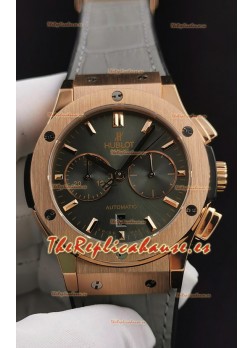 Hublot Classic Fusion Chronograph Caja Oro Rosado Dial Marrón Reloj Réplica a Espejo 1:1
