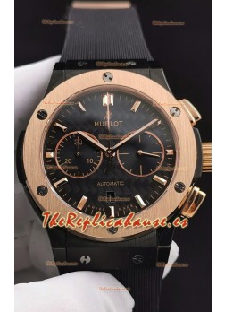 Hublot Classic Fusion Chronograph Bisel de Cerámica Oro Rosado Dial de Carbon Reloj Réplica a Espejo 1:1
