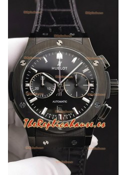 Hublot Classic Fusion Chronograph Bisel y Caja de Cerámica Dial Negro Reloj Réplica a Espejo 1:1