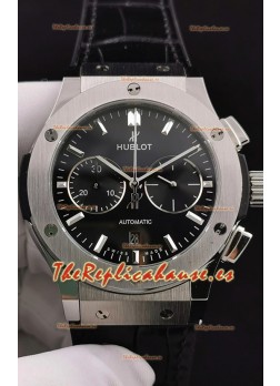 Hublot Classic Fusion Chronograph Caja de Acero Inoxidable Dial Negro Reloj Réplica a Espejo 1:1