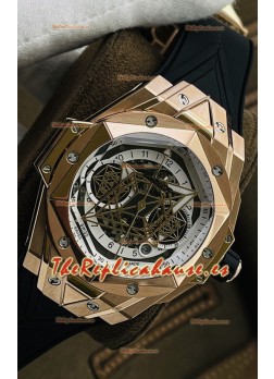 Hublot Big Bang UNICO Sang Bleu II Oro Rosado Calidad a Espejo 1:1 Reloj Réplica Suizo