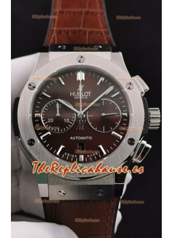 Hublot Classic Fusion Chronograph Caja de Acero Inoxidable Dial Marrón Reloj Réplica a Espejo 1:1